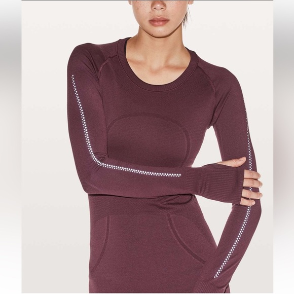 Lululemon Swiftly Tech Long Sleeve Crew Reflective in Redwood Sz 6 - Picture 1 of 12